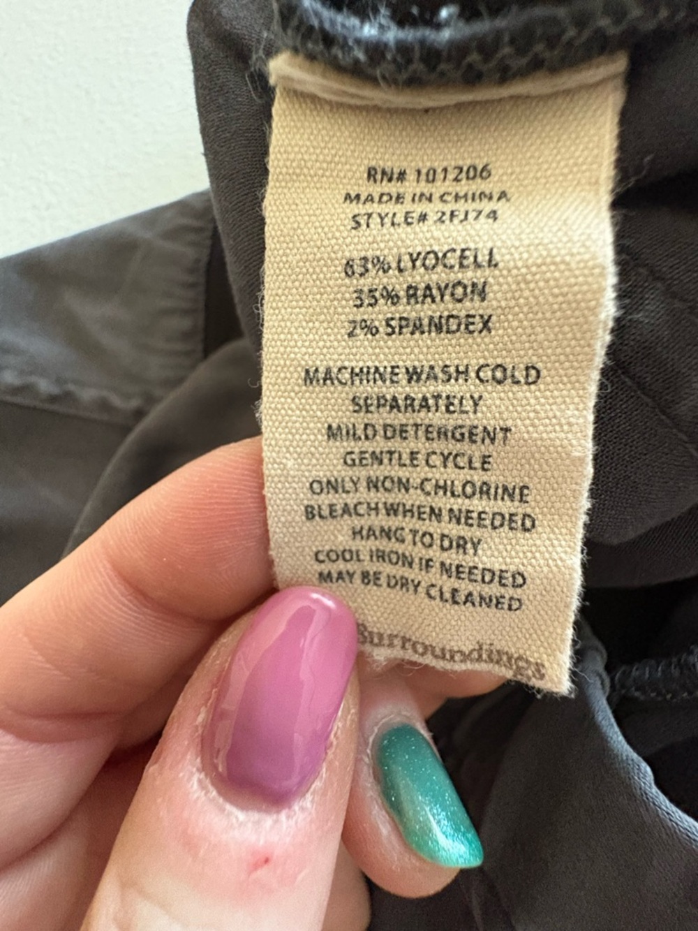 Small Soft Surroundings Charcoal Lyocell Blend Elastic Waist Pants - Picture 4 of 5